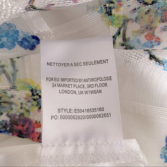 Anthropologie Maeve White Peony Garden Dress NWT $228 Balletcore Pastels Size 6 - Picture 7 of 8